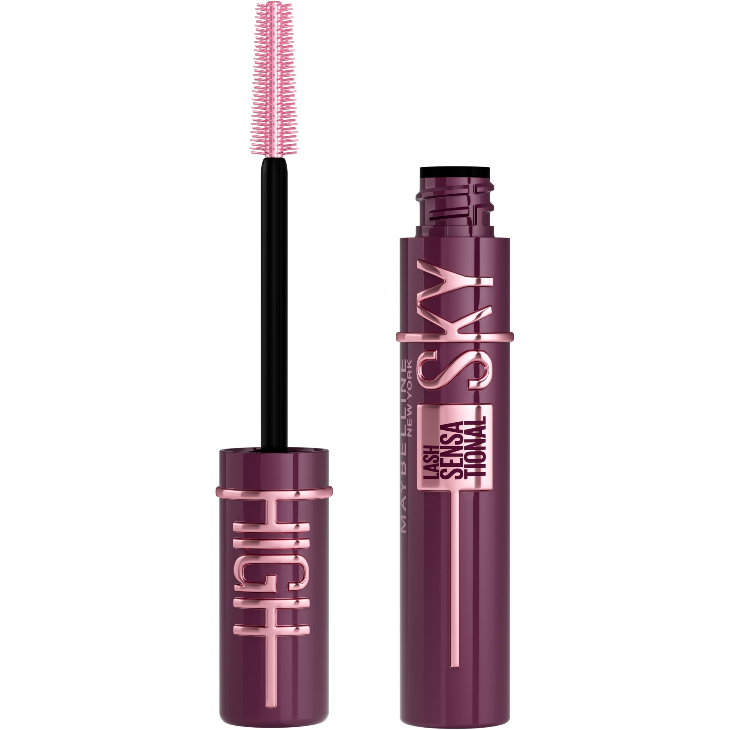 Maybelline Lash Sensational Sky High Mascara Makeup, Volumizing, Lengthening, Defining, Curling, Multiplying, Buildable, Washable Formula, Burgundy Haze, 1 Count